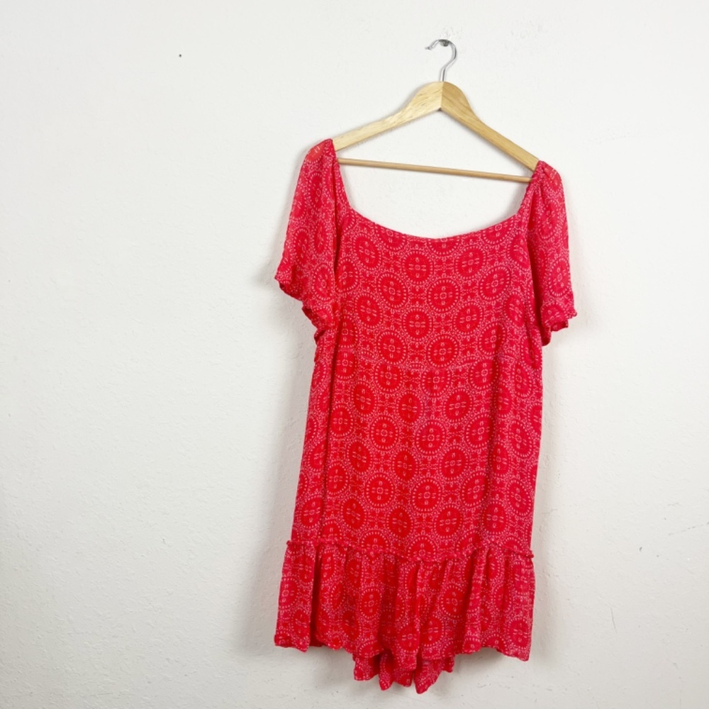 Anthropologie Maeve Printed Open Back Mini Dress Size 1x